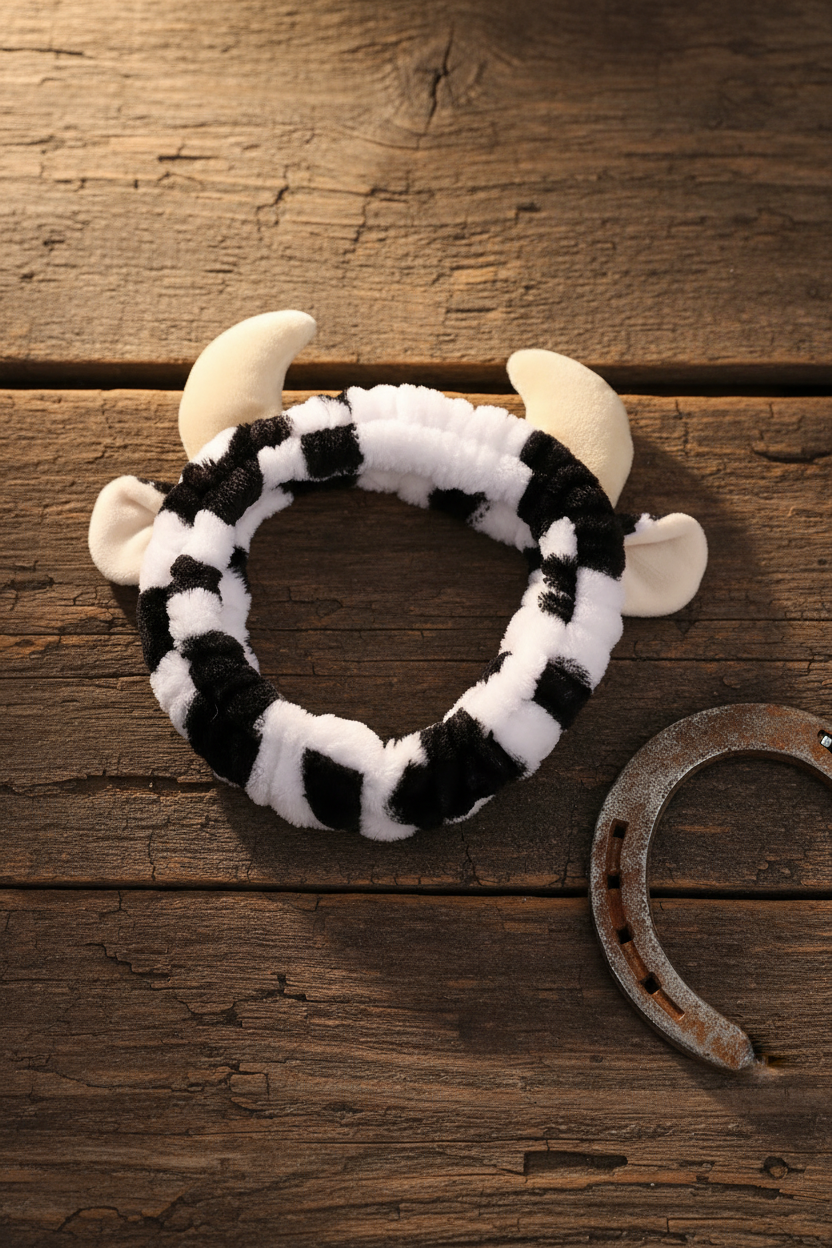 Fluffy Cow Plush Headband